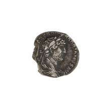 Denarius, Hadrian (76–138; Roman Emperor 117–138). Obverse: Bust of Hadrian with laurel wreath and