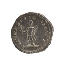 Denarius of Caracalla (188–217 CE). Obverse: Laureate head of Caracalla facing right, inscription