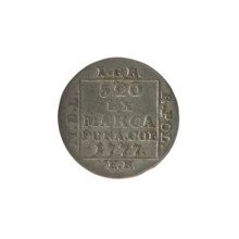 Silver crown groschen, maker: Brenn, Efraim (fl. 1774–1792). Obverse: in a square frame under a