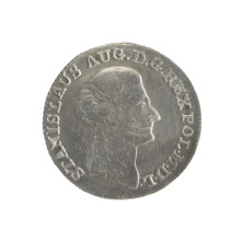 Gold crown coin of Stanislaw August Poniatowski (King of Poland; 1764–1795). Obverse: head of