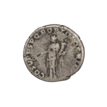 Denarius, Trajan (53–117; Roman emperor 98–117). Obverse: head of Trajan in laurel wreath facing