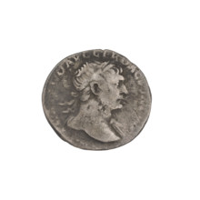 Denarius, Trajan (53–117; Roman emperor 98–117). Obverse: head of Trajan in laurel wreath facing