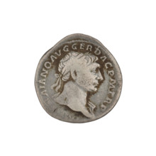 Denarius; Obv.: head of Trajan wearing a laurel wreath facing right; rim inscription: IMP TRAIANO