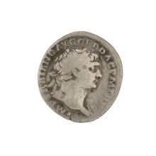 Denarius; Obv.: head of Trajan wearing a laurel wreath, facing right; rim inscription: IMP TRAIANO