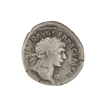Denarius; obverse: head of Trajan adorned with a laurel wreath facing right; rim inscription: IANO