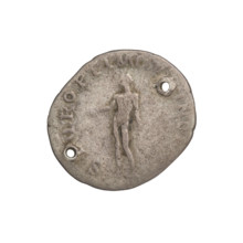 Denarius; Obv.: bust of Trajan facing right, wearing a laurel wreath and robe; rim inscription: IMP