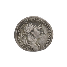 denarius, Trajan (53–117; Roman emperor 98–117); obverse: bust of Trajan facing right, wearing a