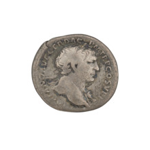 denarius, Trajan (53–117; Roman emperor 98–117); obverse: bust of Trajan facing right, wearing a