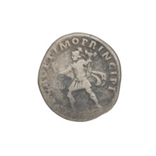 Denarius, Trajan (53–117; Roman emperor 98–117). Obverse: head of Trajan facing right, wearing a