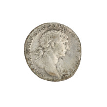 Denarius, Trajan (53–117; Roman emperor 98–117). Obverse: head of Trajan right, decorated with a
