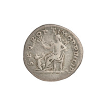 Denarius of Trajan (53–117; Roman emperor 98–117). Obverse: head of Trajan right, wearing a laurel