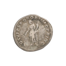 Denarius of Trajan (53–117; Roman emperor 98–117). Obverse: head of Trajan to the right, wearing a