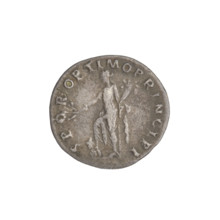 Denarius of Trajan (53–117; Roman emperor 98–117). Obverse: head of Trajan facing right,