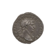 Denarius of Trajan (53–117; Roman emperor 98–117), 103–111 CE. Obverse: head of Trajan right,