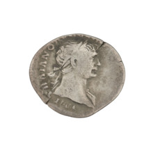 Denarius, Trajan (53–117; Roman emperor 98–117). Obverse: head of Trajan facing right, decorated