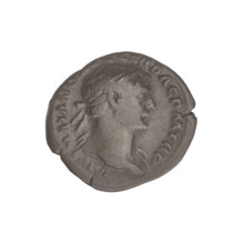 Denarius, Trajan (53–117; Roman emperor 98–117). Obverse: head of Trajan right, decorated with a