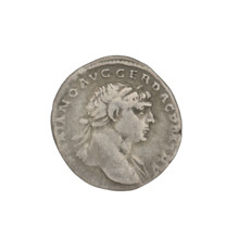 Denarius, Trajan (53–117; Roman emperor 98–117). Obverse: head of Trajan right, decorated with a