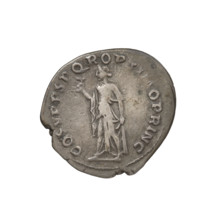Denarius, Trajan (53–117 CE; Roman emperor 98–117). Obverse: head of Trajan right, decorated with a