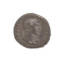 Denarius, Trajan (53–117; Roman emperor 98–117). Obverse: head of Trajan right, decorated with a