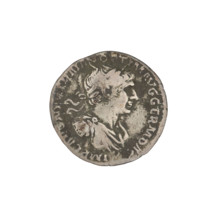 Denarius of Trajan (53–117; Roman emperor 98–117), 112–117. Obverse: head of Trajan in laurel