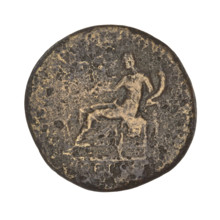 Dupondius, Trajan (53–117; Roman emperor 98–117). Obverse: head of Trajan in ray crown; rim