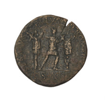 dupondius, Trajan (53–117; Roman emperor 98–117); Obverse: bust of Trajan facing right with radiant