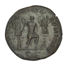 dupondius, Trajan (53–117; Roman emperor 98–117), busts, radiant crowns, trophies, sceptres. Obv.: