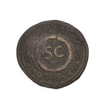 Countermarked coin of Trajan (53–117; Roman Emperor 98–117). Obverse: head of Trajan in radiant