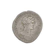 Denarius, Hadrian (76–138; Roman emperor 117–138). Obverse: head of Hadrian right, laurel wreath in