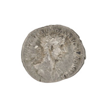 denarius, Hadrian (76–138; Roman emperor 117–138), laurel wreaths, heads, Pietas (personification).