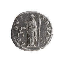 Denarius of Antoninus Pius (86–161; Roman emperor 138–161), 140–144. Obverse: Head of Antoninus