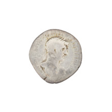Denarius; Hadrian (76–138, Roman emperor 117–138). Obverse: bust of Hadrian right, laurel wreath in
