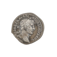 Denarius, Hadrian (76–138; Roman emperor 117–138). Obverse: head of Hadrian right, laurel wreath in