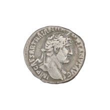 Denarius, Hadrian (76–138; Roman emperor 117–138). Obverse: laureate head of Hadrian right; rim