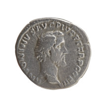 Denarius, Antoninus Pius (86–161; Roman Emperor 138–161), issuer. Obverse: Head of Antoninus Pius