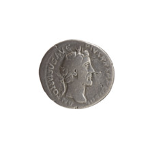 Denarius of Antoninus Pius (86–161; Roman Emperor 138–161). Obverse: Head of Antoninus Pius in