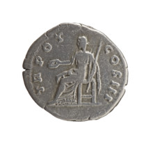Denarius of Antoninus Pius (86–161; Roman emperor 138–161), c. 140–144. Obverse: Head of Antoninus