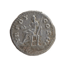 Denarius of Antoninus Pius (86–161; Roman emperor 138–161). Obverse: Head of Antoninus Pius in a