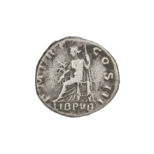 Denarius, Hadrian (76–138; Roman emperor 117–138). Obverse: bust of Hadrian right, laurel wreath in