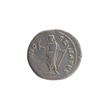 Denarius of Antoninus Pius (86–161; Roman emperor 138–161). Obverse: Head of Antoninus Pius
