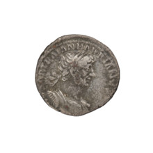 Denarius of Hadrian (76–138; Roman emperor 117–138). Obverse: bust of Hadrian right,