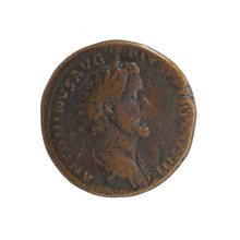 Sestertius, Antoninus Pius (86–161; Roman emperor 138–161), obverse: bust of Antoninus Pius in a
