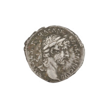 Denarius of Hadrian (reigned 117–138 CE), 119–122 CE, Rome. Obverse: bust of Hadrian with laurel
