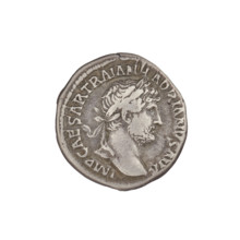 Denarius, Hadrian (76–138; Roman emperor 117–138). Obverse: bust of Hadrian with a laurel wreath