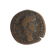 Sestertius of Antoninus Pius (86–161; Roman Emperor 138–161). Obverse: Head of Antoninus Pius in a