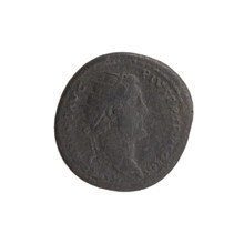 Dupondius of Antoninus Pius (86–161; Roman Emperor 138–161). Obverse: head of the emperor in