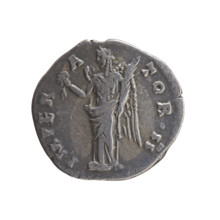 Denarius of Antoninus Pius (86–161; Roman emperor 138–161), c. 143–144. Obverse: head of Antoninus