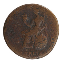 Sestertius of Antoninus Pius (86–161; Roman emperor 138–161), struck 140–144. Obverse: head of