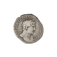 Denarius, Hadrian (76–138; Roman emperor 117–138). Obverse: Bust of Hadrian with laurel wreath