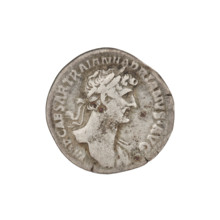 Denarius, Hadrian (76–138; Roman emperor 117–138). Obverse: Bust of Hadrian with laurel wreath